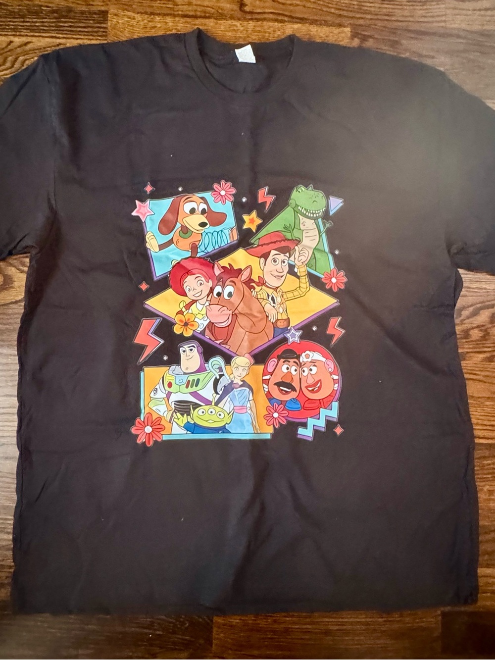 Ladies Black Graphic Toy Story Character T‑Shirt- Size 2X
